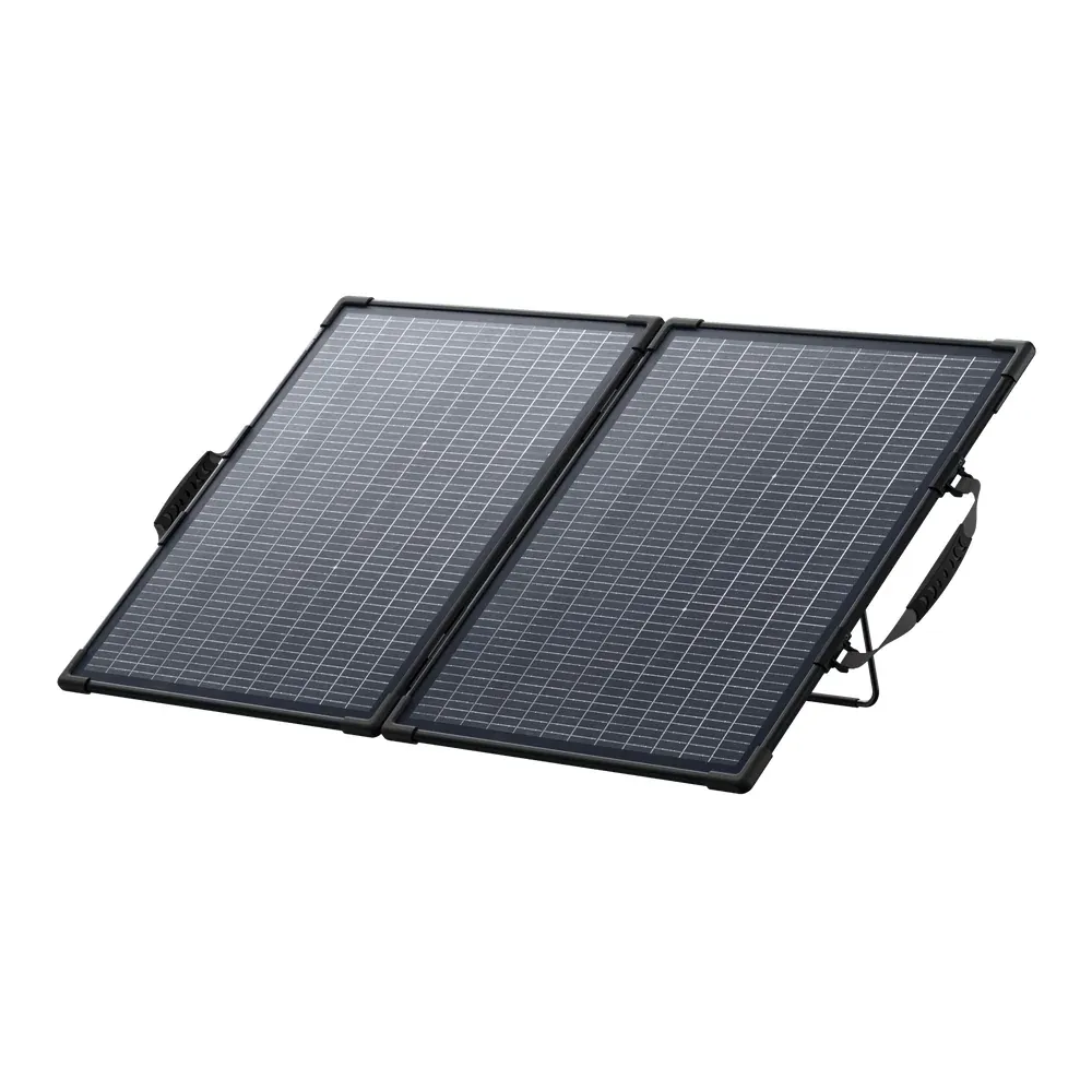 100W Solarpanel bifazial Anker SOLIX PS100 schraeg aufgestellt