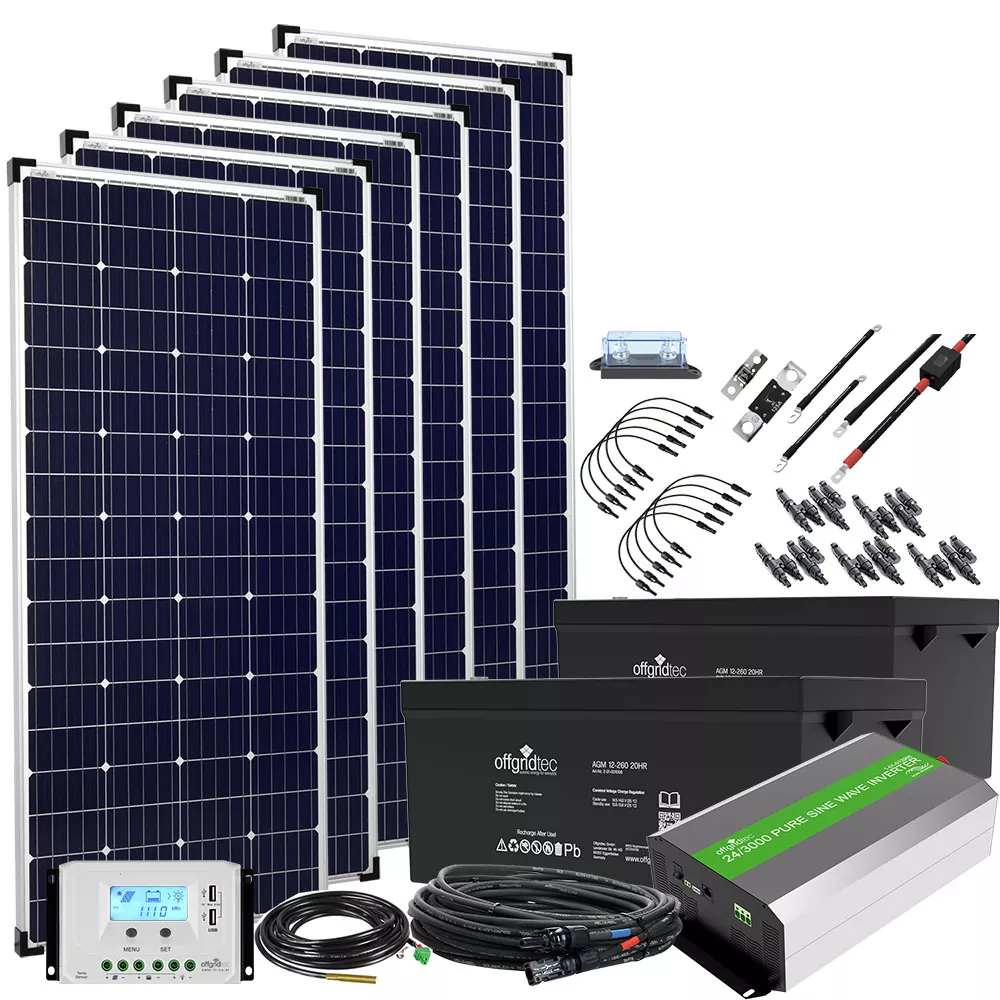 24V Solaranlage Autark XXL-Master 1200W Solar - 3000W AC Leistung