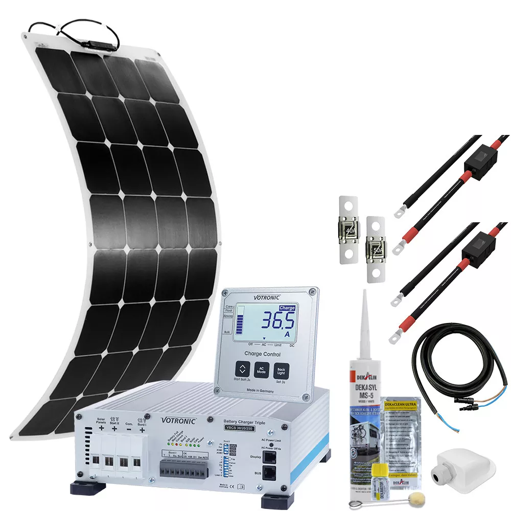 120W mTriple-flex Wohnmobil Solaranlage EBL A 30/20/250 solar wohnmobil set