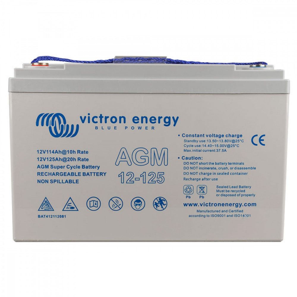 Victron 125Ah AGM 12V Super Cycle Batterie C20 Victron 125Ah AGM 12V Super Cycle Batterie C20