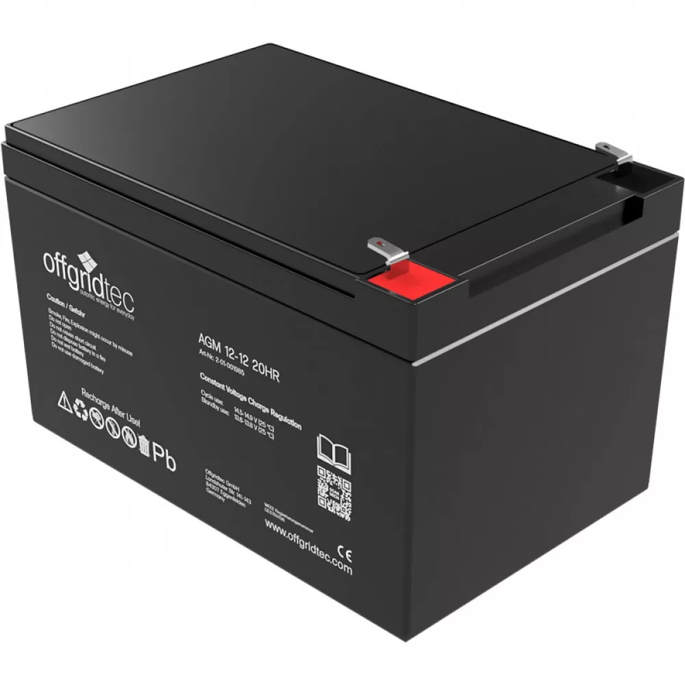 12 Volt 12Ah Batterie in AGM-Qualität von Offgridtec 12 Volt 12Ah Batterie in AGM-Qualität von Offgridtec