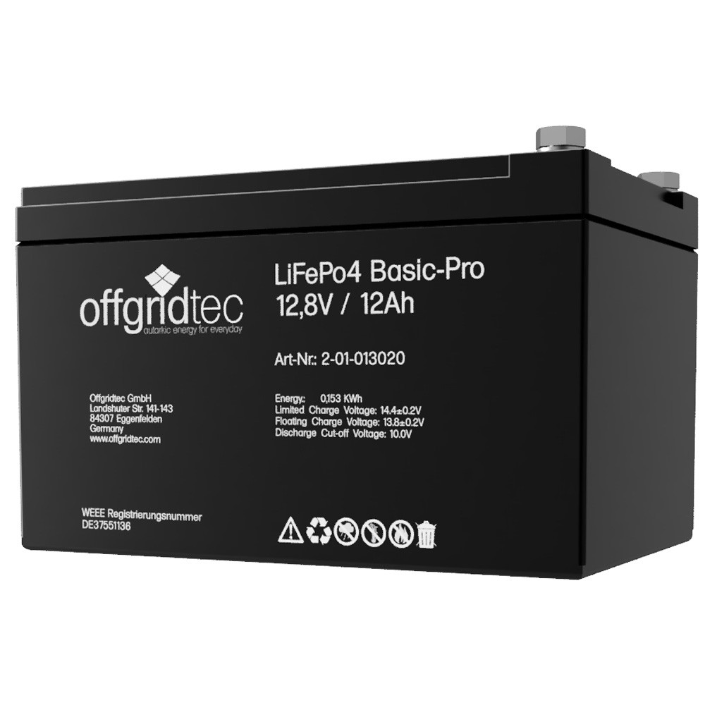 12Ah Lithium-Akku 12V LiFePo4 Solid-Pro 12/12 Batterie 128Wh 12,8V 12Ah Lithium-Akku 12V LiFePo4 Solid-Pro 12/12 Batterie 128Wh 12,8V