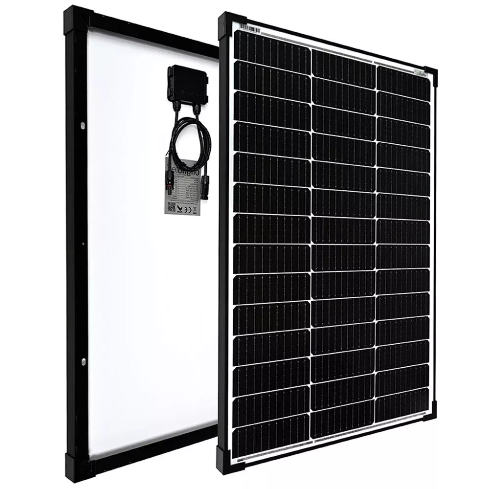100W Solarpanel 12V monokristallin Solarmodul black frame