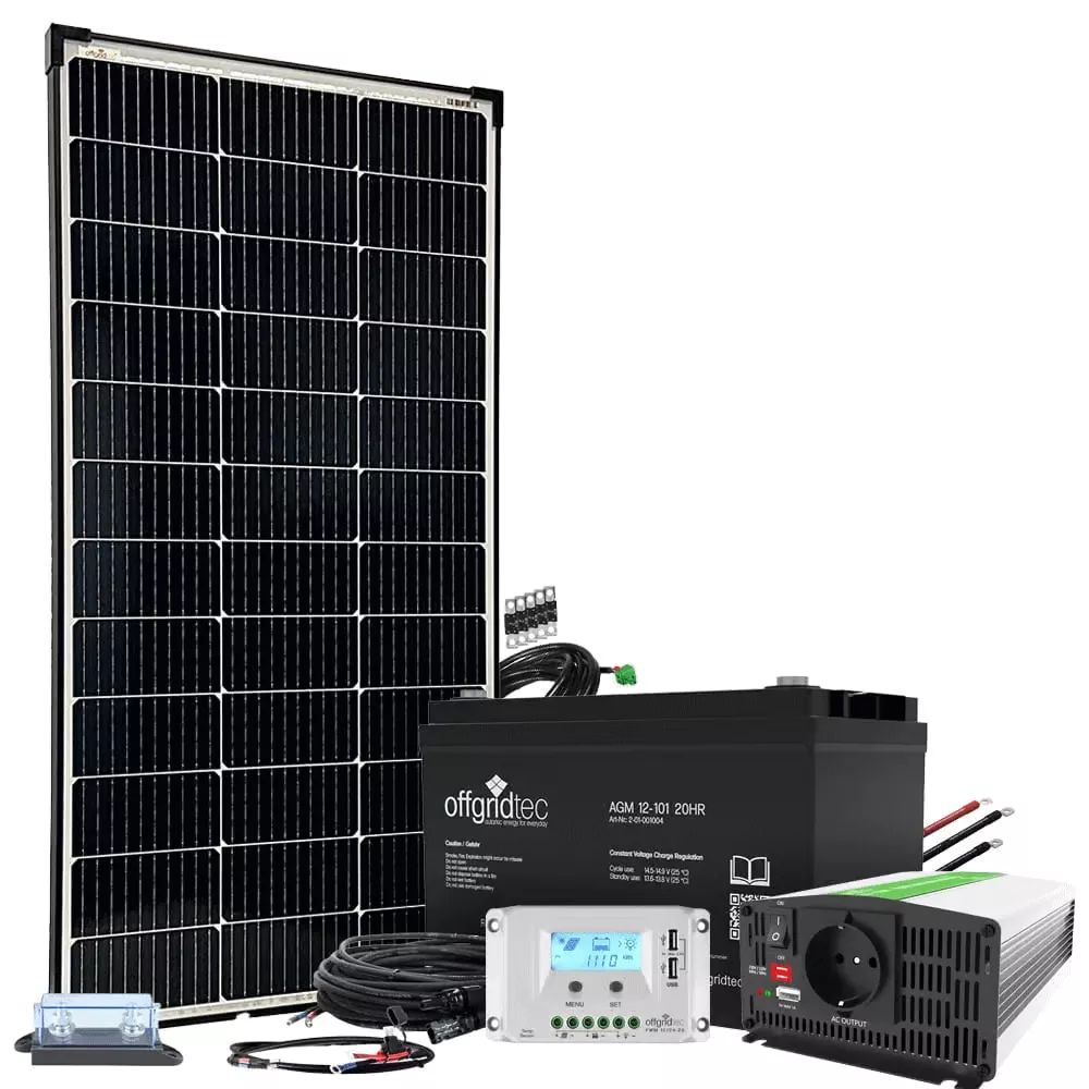 130W Solaranlage Autark S-Master mit 100Ah AGM Akku u. Wechselrichter 130W Solaranlage Autark S-Master mit 100Ah AGM Akku u. Wechselrichter
