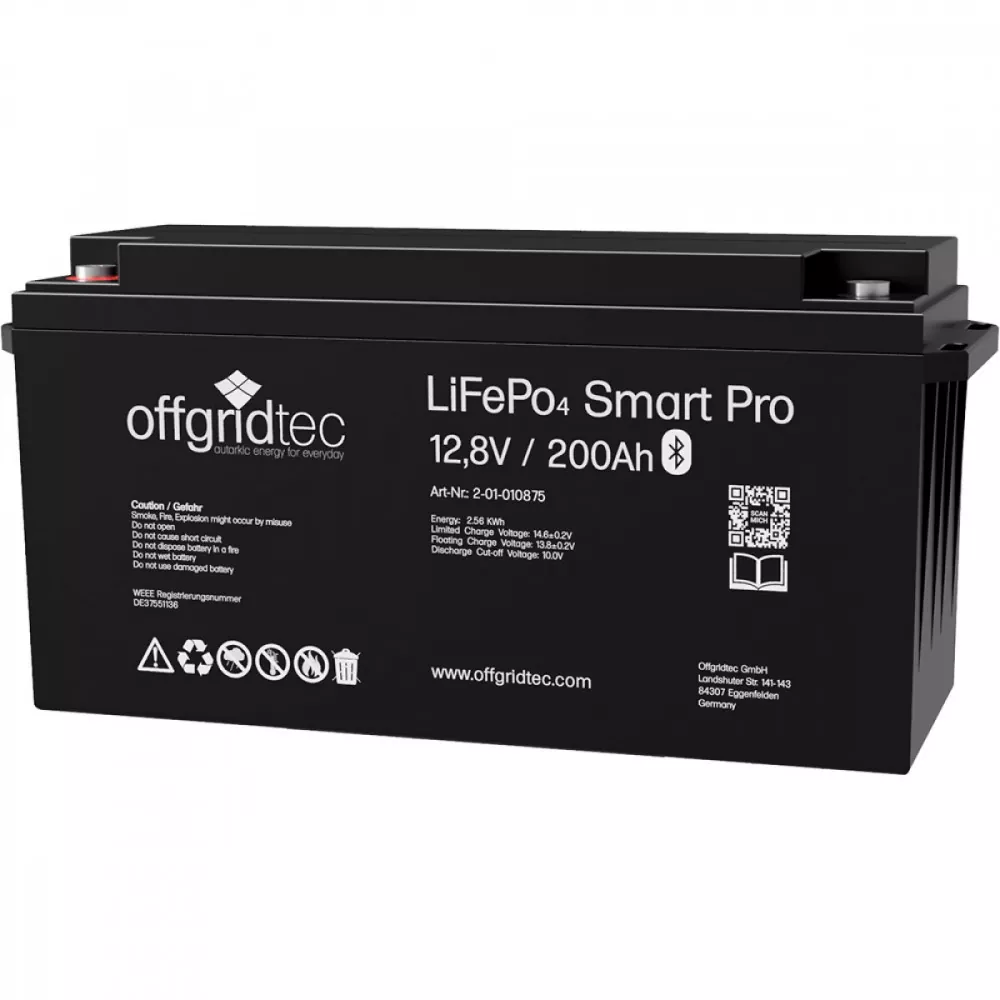 200Ah Lithium-Akku 12V LiFePo4 Smart-Pro Batterie 2560Wh 12,8V 200Ah Lithium-Akku 12V LiFePo4 Smart-Pro Batterie 2560Wh 12,8V