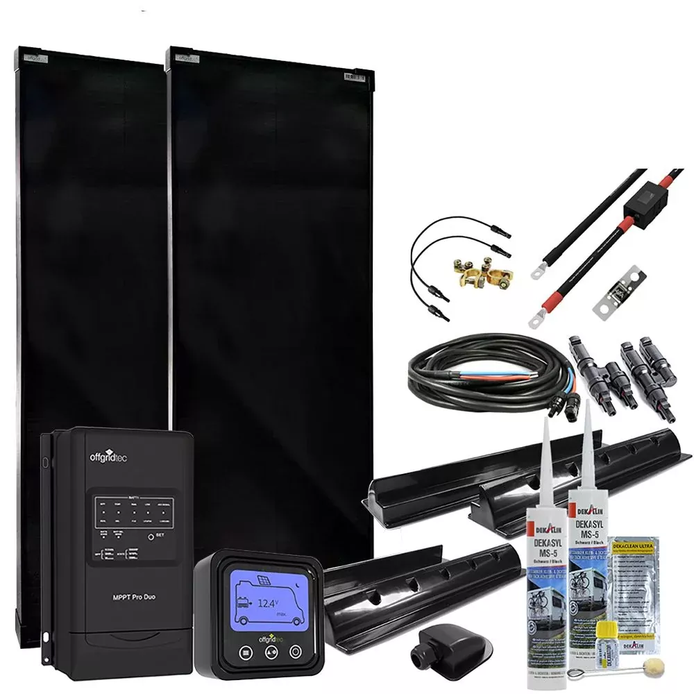 200W MobileBlack 12V Wohnmobil Solaranlage 30A MPPT OLP 200W MobileBlack 12V Wohnmobil Solaranlage 30A MPPT OLP