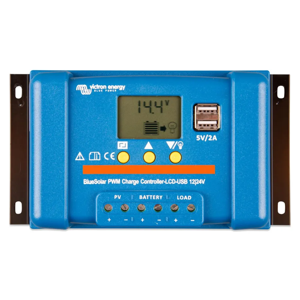 20A PWM Solar Laderegler Victron BlueSolar PWM-LCD USB 12V 24V - Seitenansicht
