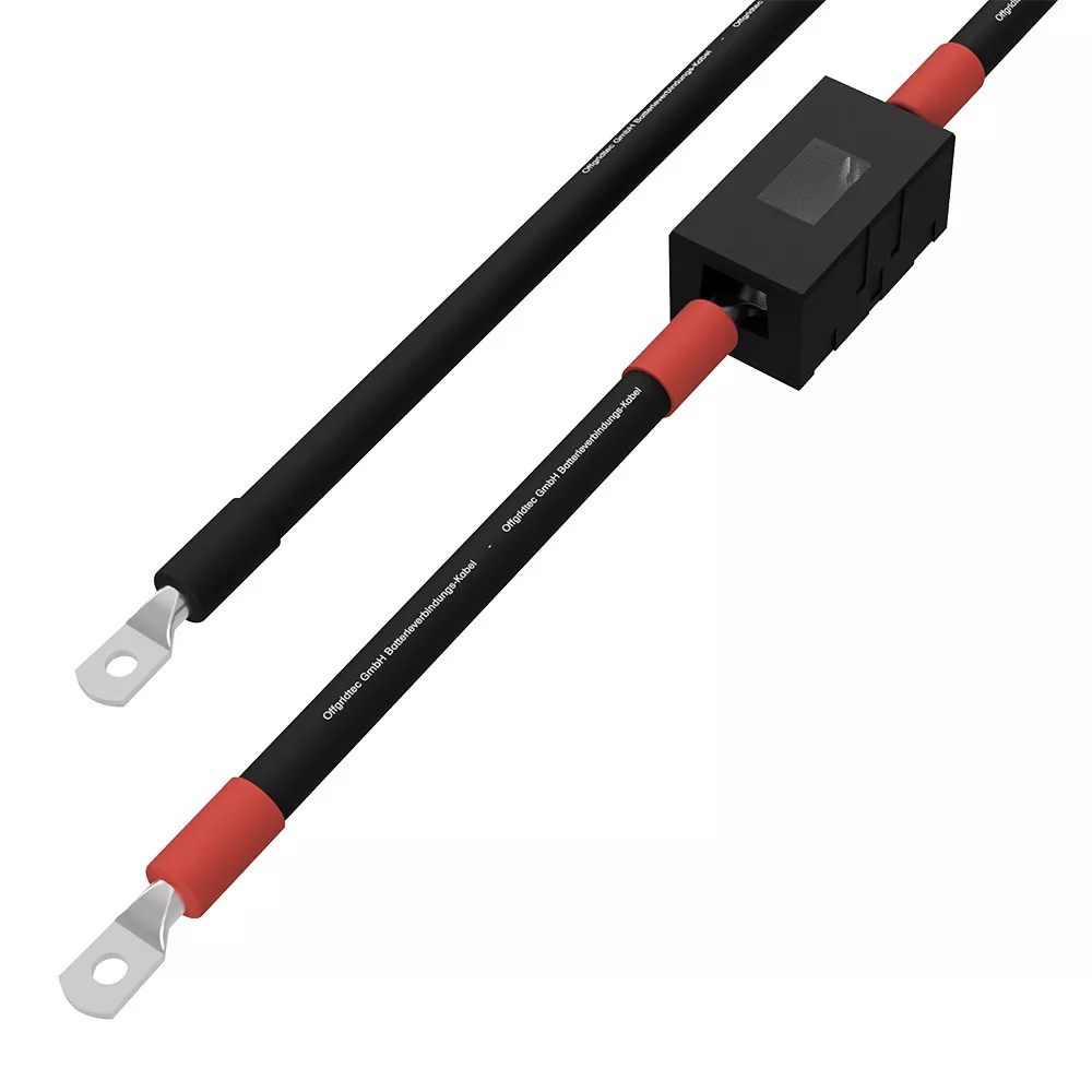 2,5m Batteriekabel mit MIDI-Sicherungshalter 10mm²-16mm²-25mm² M8-Ringöse einseitig