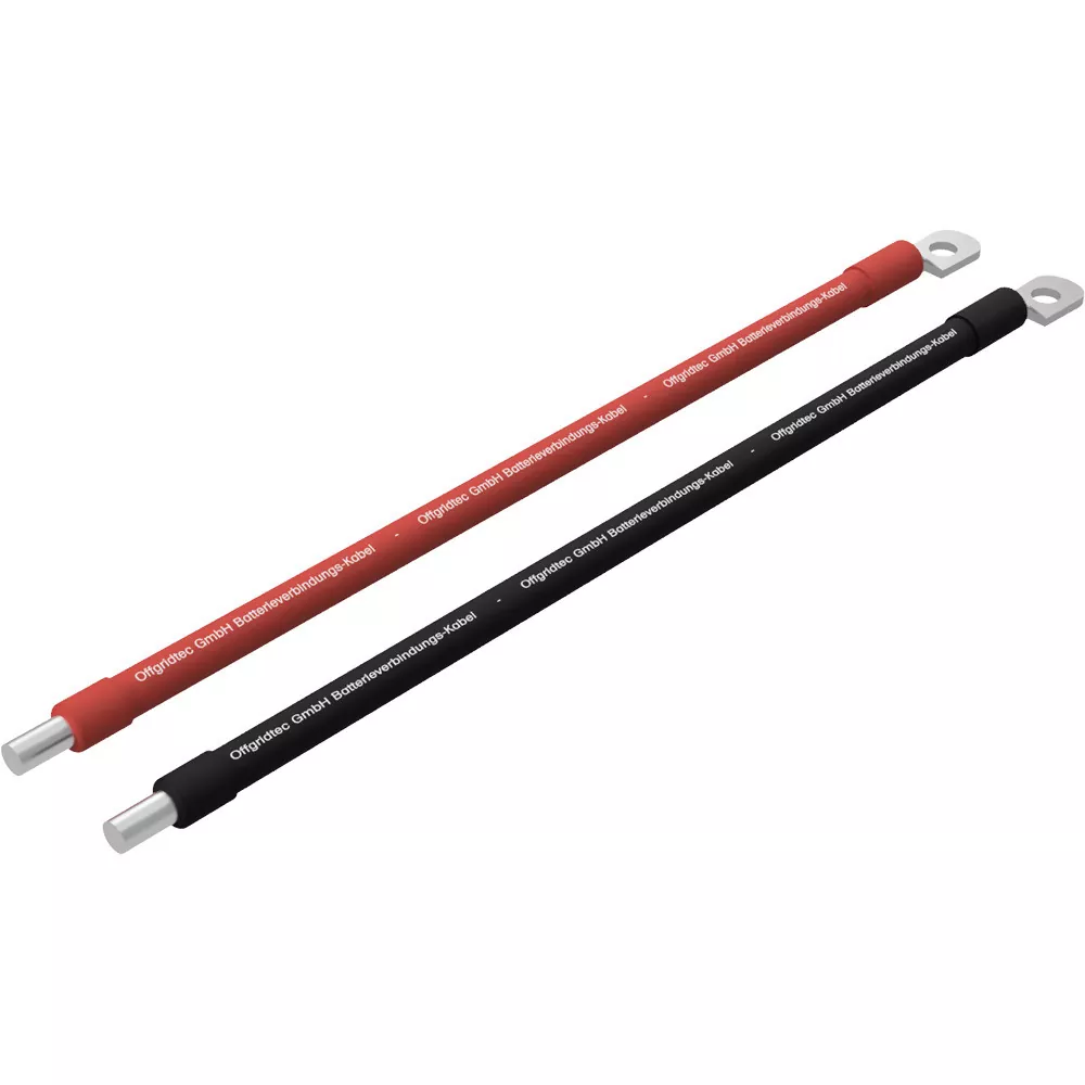 2x2m Batteriekabel 50mm² M8 Terminal zu Schraubklemme rot-schwarz