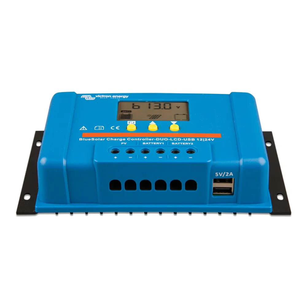 30A PWM Solar Laderegler Victron BlueSolar PWM-LCD USB 12V 24V - Ansicht schraeg