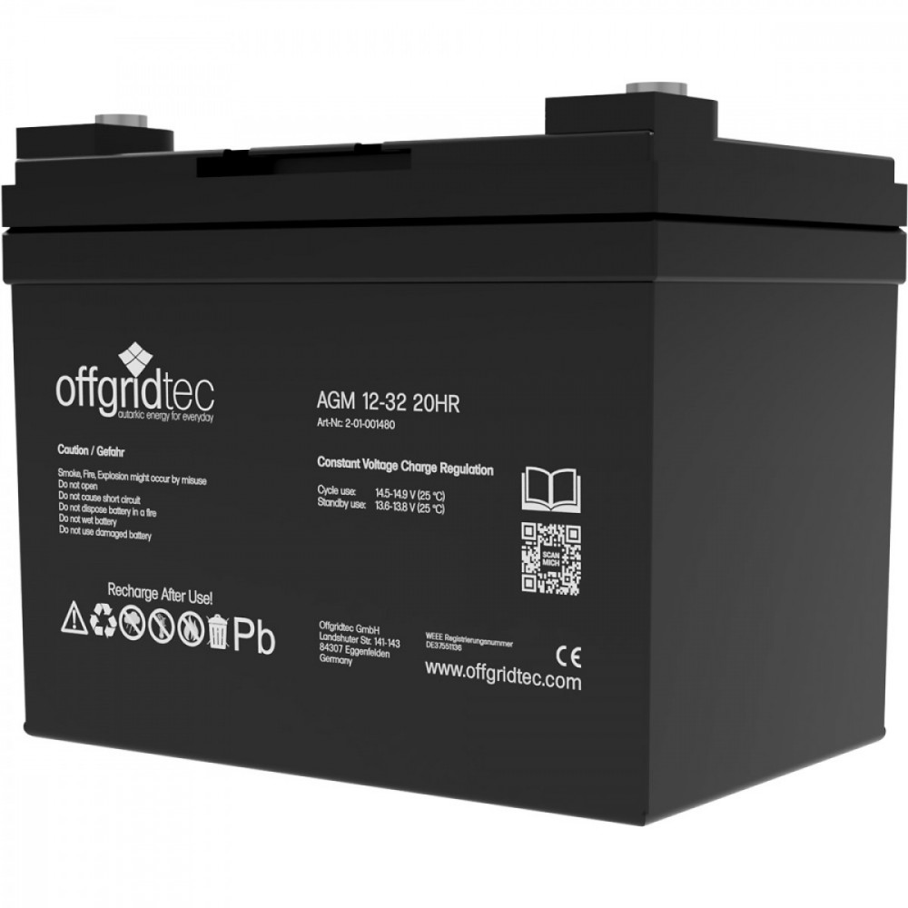 30Ah 12V Akku AGM Offgridtec Glasvlies 30Ah 12V Akku AGM Offgridtec Glasvlies