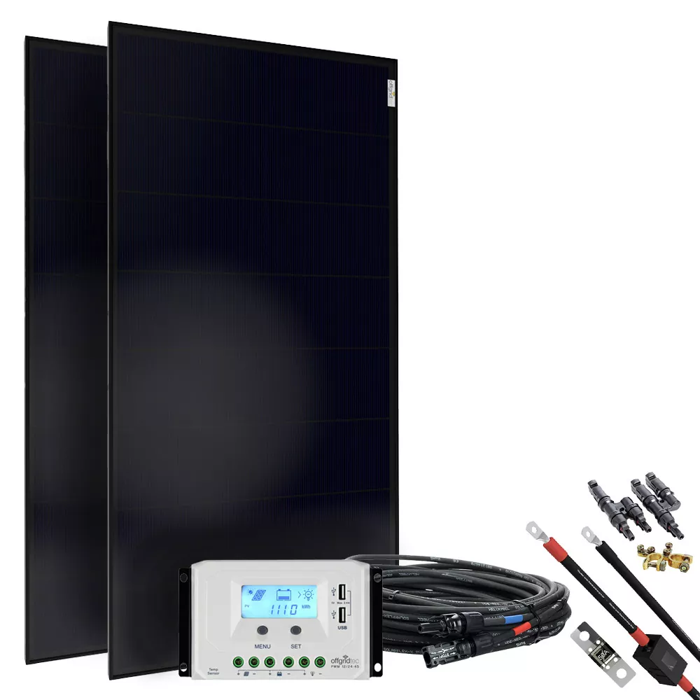 300W 12V/24V Premium Solaranlage mit 40A MPPT Laderegler für