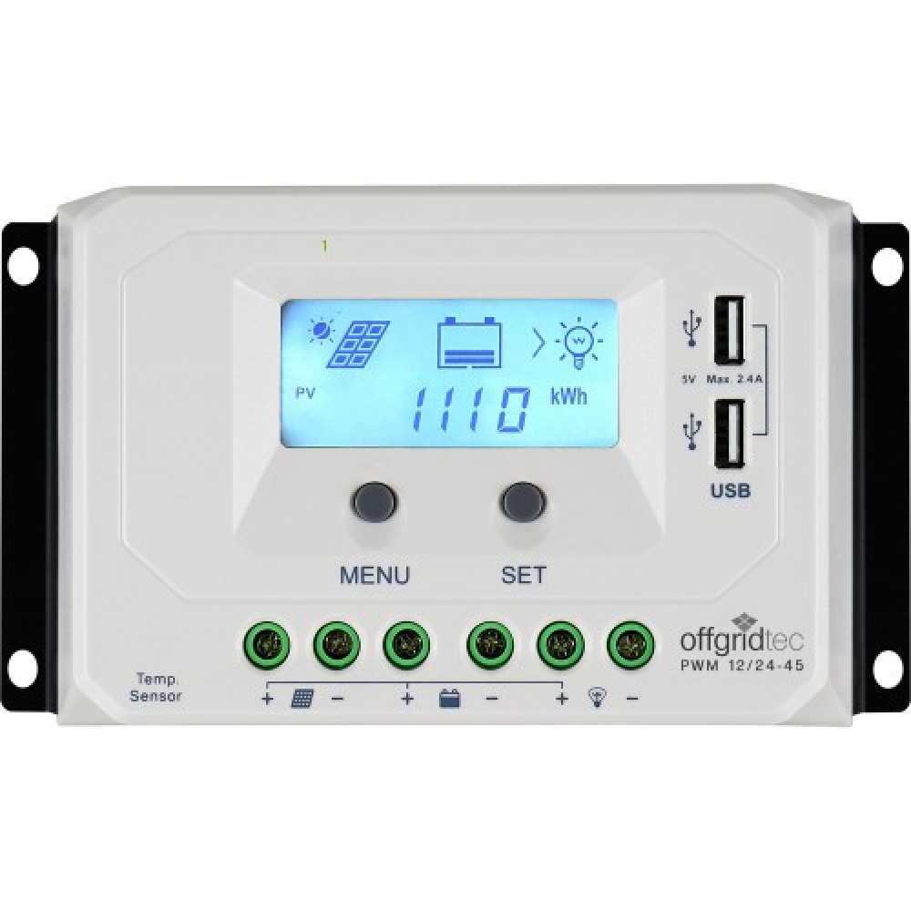 45A PWM Laderegler Pro 12V-24V mit USB