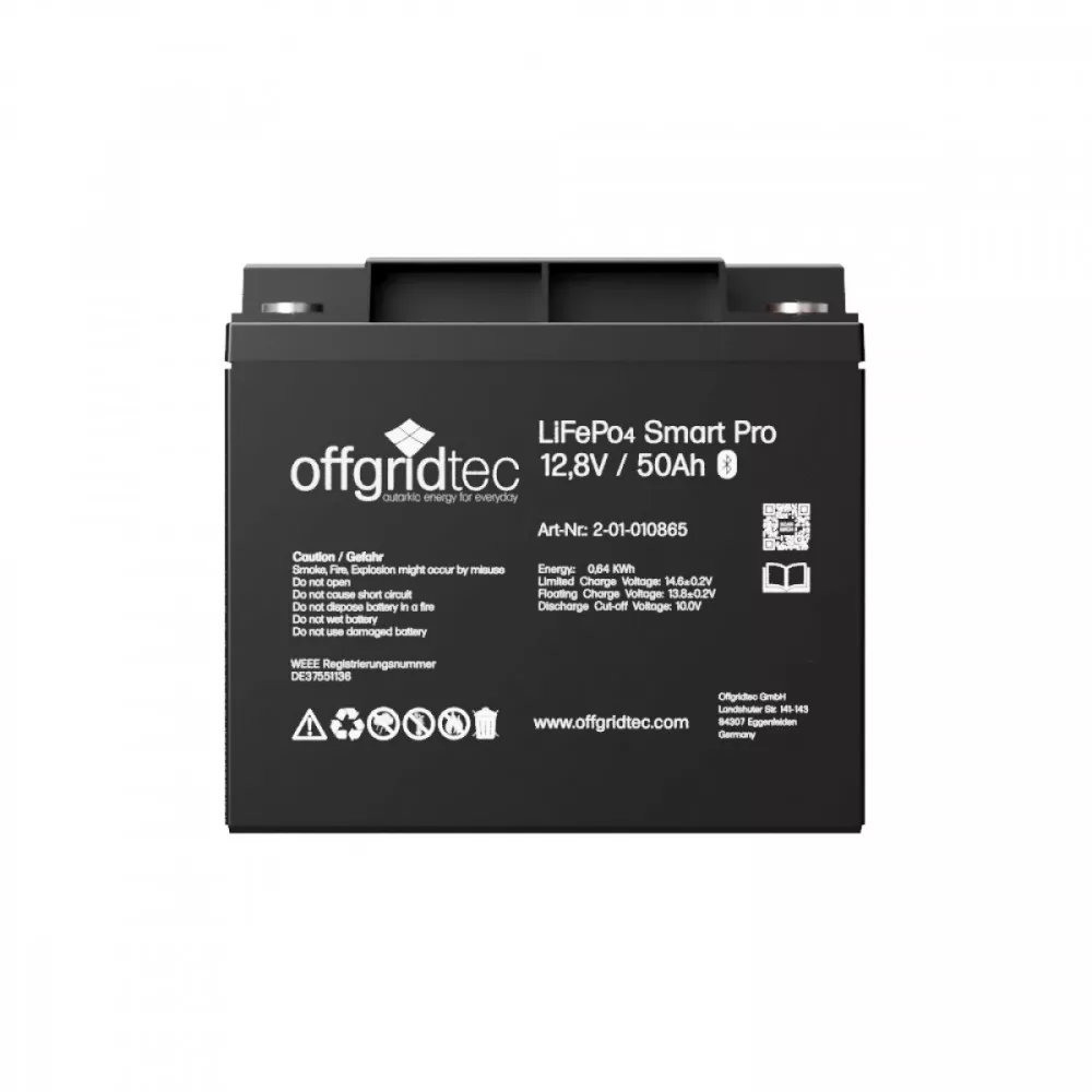 Front 50Ah Lithium-Akku Smart Pro Offgridtec Front 50Ah Lithium-Akku Smart Pro Offgridtec
