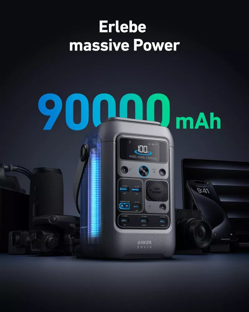 Anker SOLIX Set: PS60 Solarpanel 60W + C300X DC Powerstation 288Wh Anker SOLIX Set: PS60 Solarpanel 60W + C300X DC Powerstation 288Wh