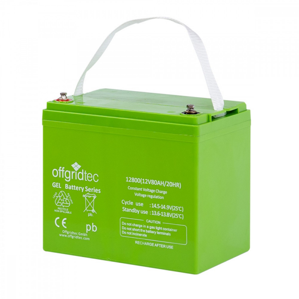 80Ah Gel-Akku 12V Offgridtec C20 Gelbatterie 80Ah Gel-Akku 12V Offgridtec C20 Gelbatterie