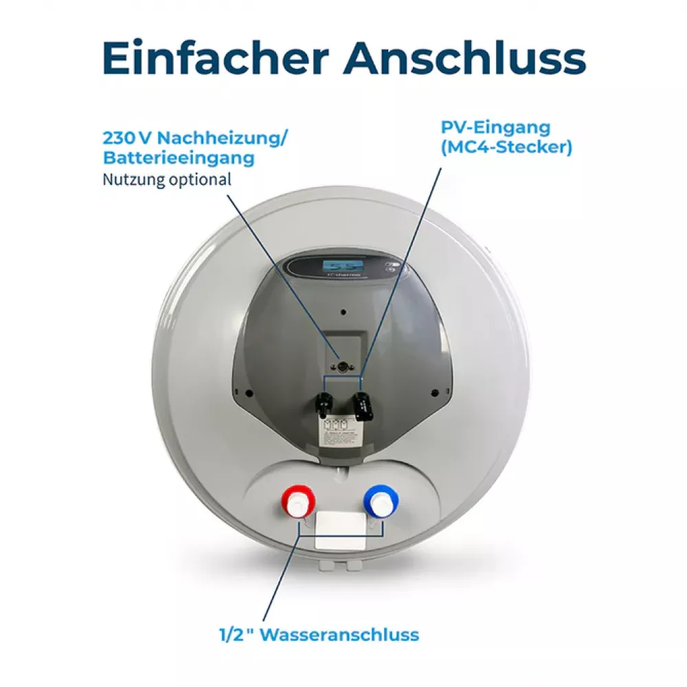 80l Fothermo Photovoltaischer Offgrid-Boiler - Warmwasserbereiter