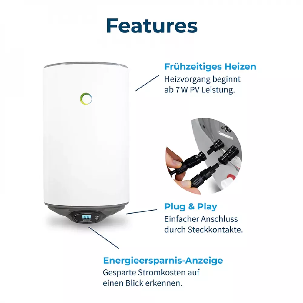 80l Fothermo Photovoltaischer Offgrid-Boiler - Warmwasserbereiter