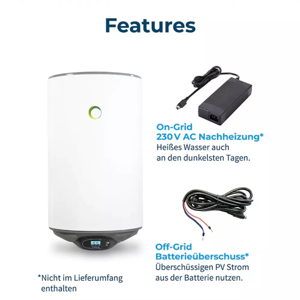 80l Fothermo Photovoltaischer Offgrid-Boiler - Warmwasserbereiter