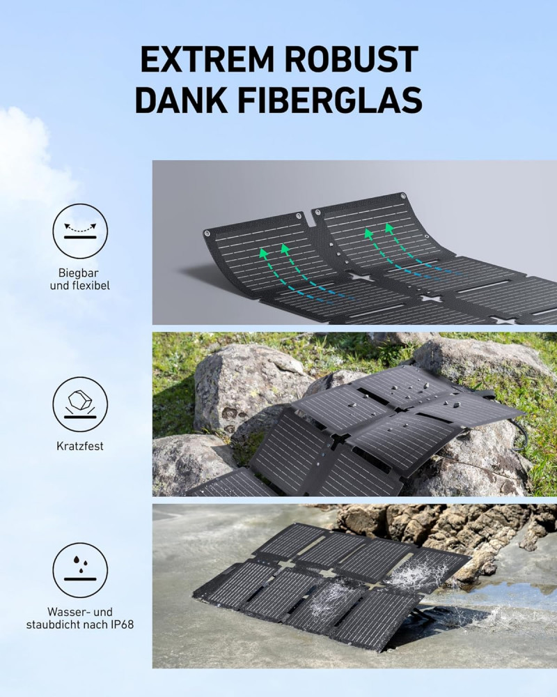 Anker SOLIX Set: PS60 Solarpanel 60W + C300X DC Powerstation 288Wh Anker SOLIX Set: PS60 Solarpanel 60W + C300X DC Powerstation 288Wh