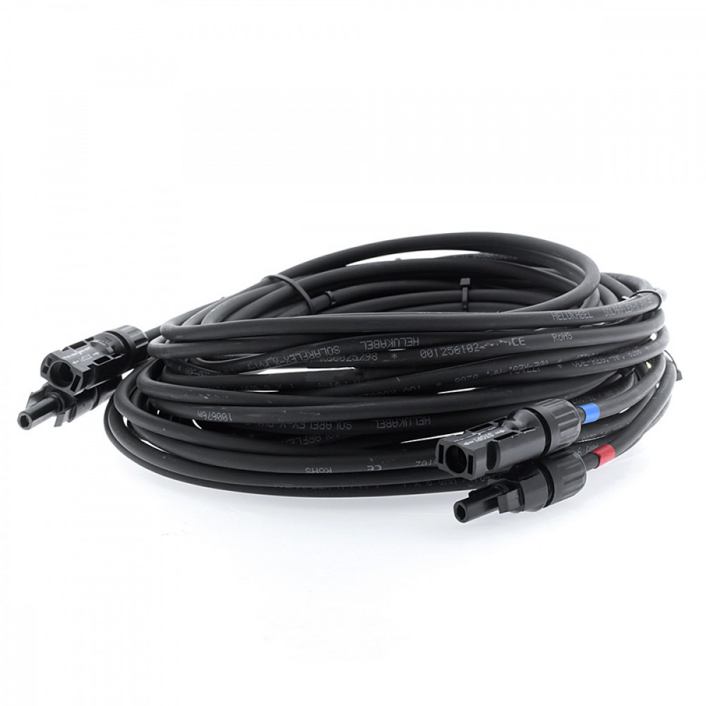 Verlängerung Solarkabel vorkonfektioniert 8m doppeladrig mit MC4-Stecker und -Buchse, 4mm² Verlängerung Solarkabel vorkonfektioniert 8m doppeladrig mit MC4-Stecker und -Buchse, 4mm²