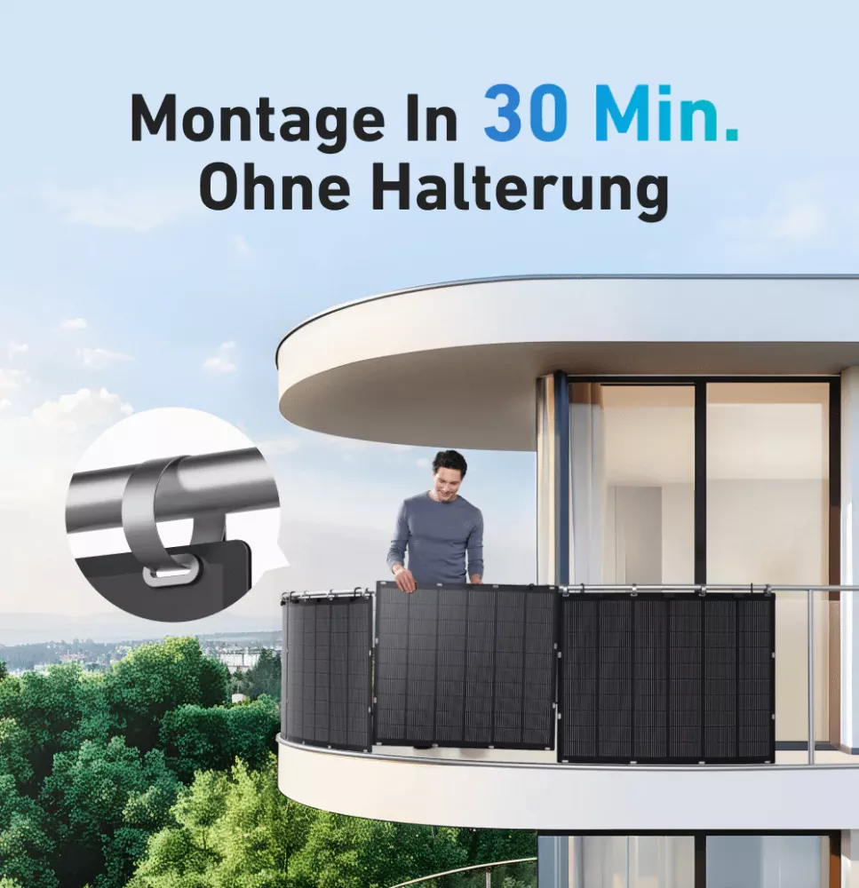 900Wp Anker Solix Balkonkraftwerk 4x 225W Flexible Solarmodule 900Wp Anker Solix Balkonkraftwerk 4x 225W Flexible Solarmodule