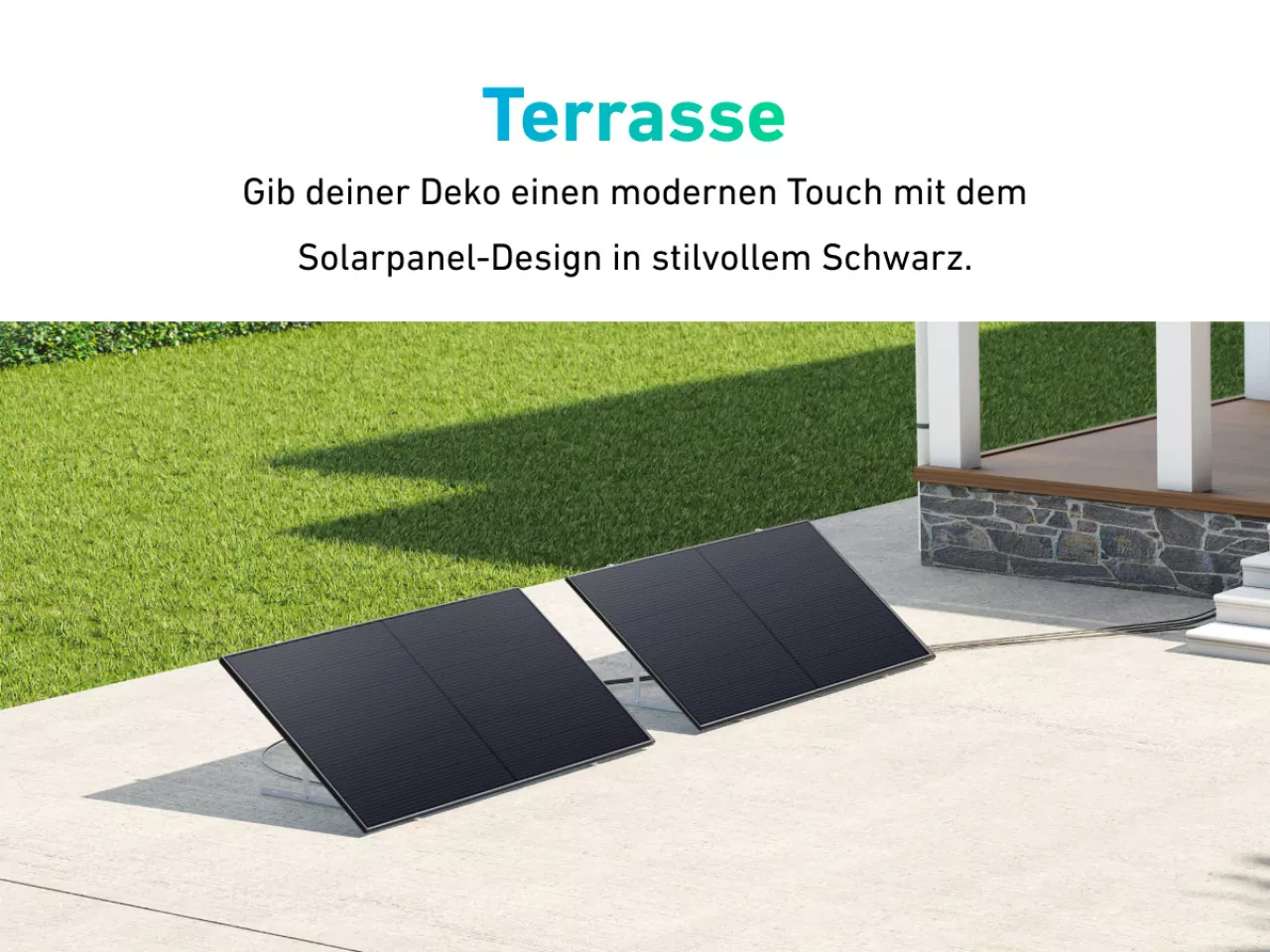1080W Anker Solix Balkonkraftwerk RS50B, MI80 Wechselrichter, Bodenhalterung 1080W Anker Solix Balkonkraftwerk RS50B, MI80 Wechselrichter, Bodenhalterung