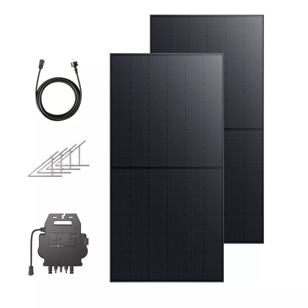 1080W Anker Solix Balkonkraftwerk 2x 540W RS50B, MI80 Wechselrichter, 5m Schuko-Kabel 1080W Anker Solix Balkonkraftwerk 2x 540W RS50B, MI80 Wechselrichter, 5m Schuko-Kabel