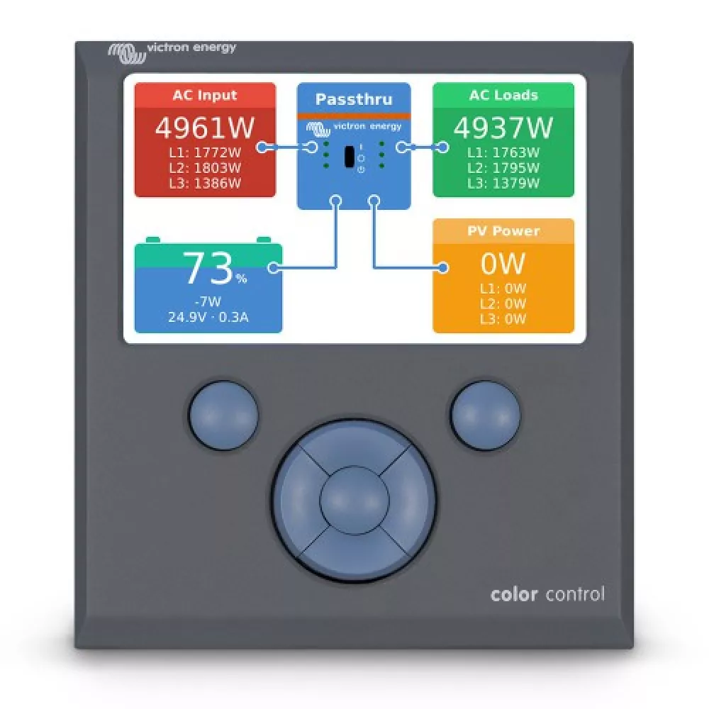 Werte System-Bedienungspanel Victron Control GX Color Farbdisplay Fernbedienung