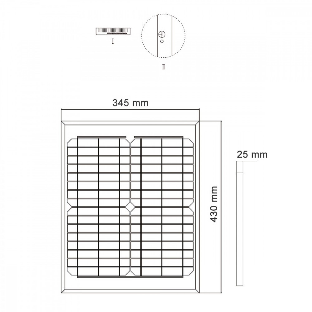 Abmessungen 20W mono 36V Solarpanel Abmessungen 20W mono 36V Solarpanel