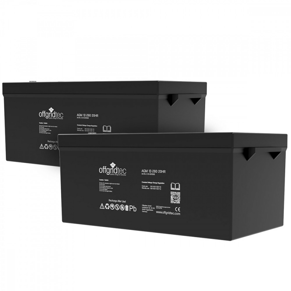 2x 260Ah AGM Akku 12V 24V-System 2x 260Ah AGM Akku 12V 24V-System