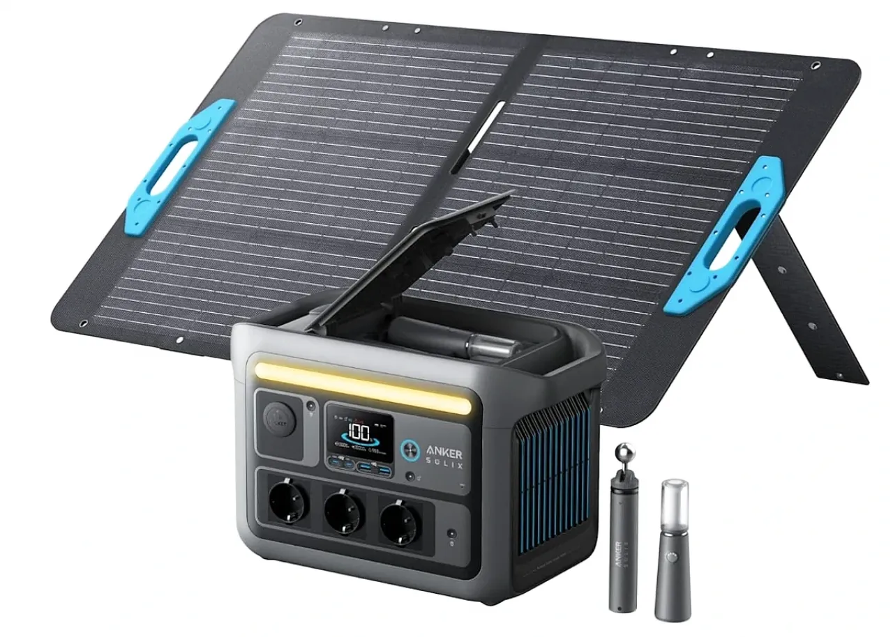Anker Solix C800 Plus Solar-Set mit 100W Solarpanel PS100 – Set-Ansicht