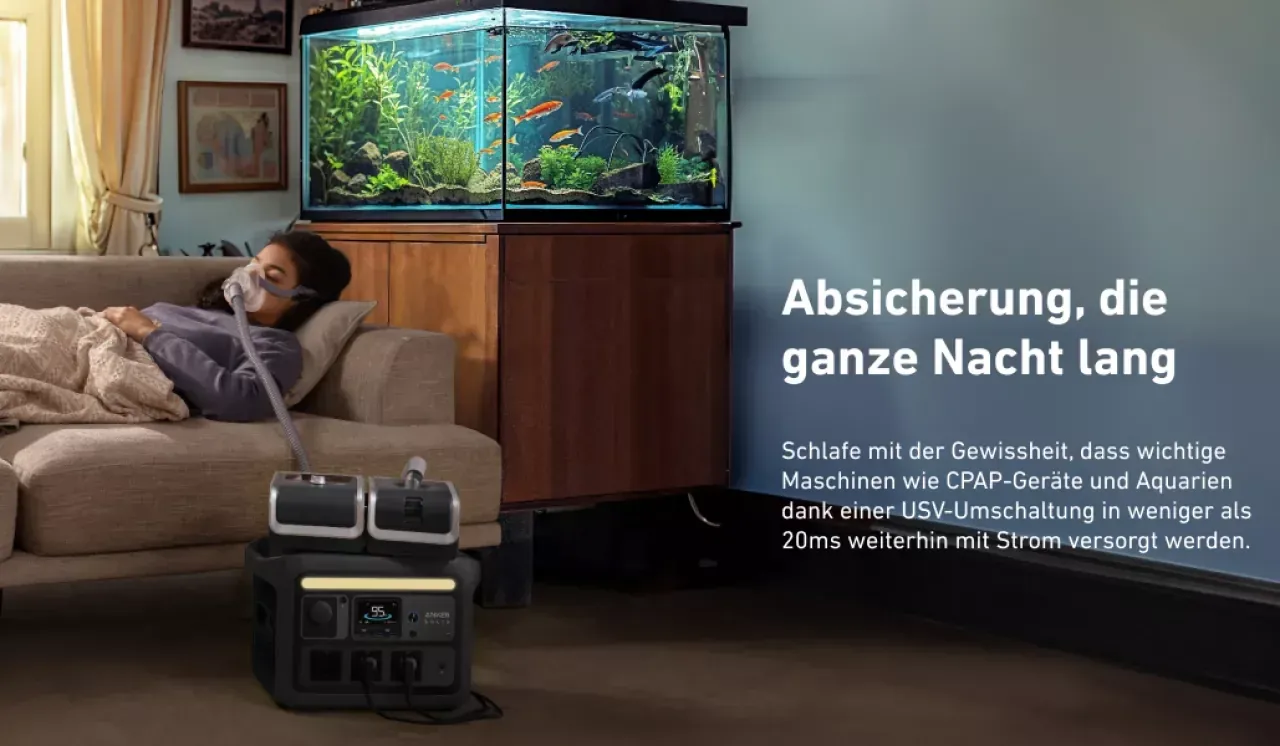 Anker Solix C800 Plus USV-Funktion unter 20ms Umschaltzeit bei Stromausfall