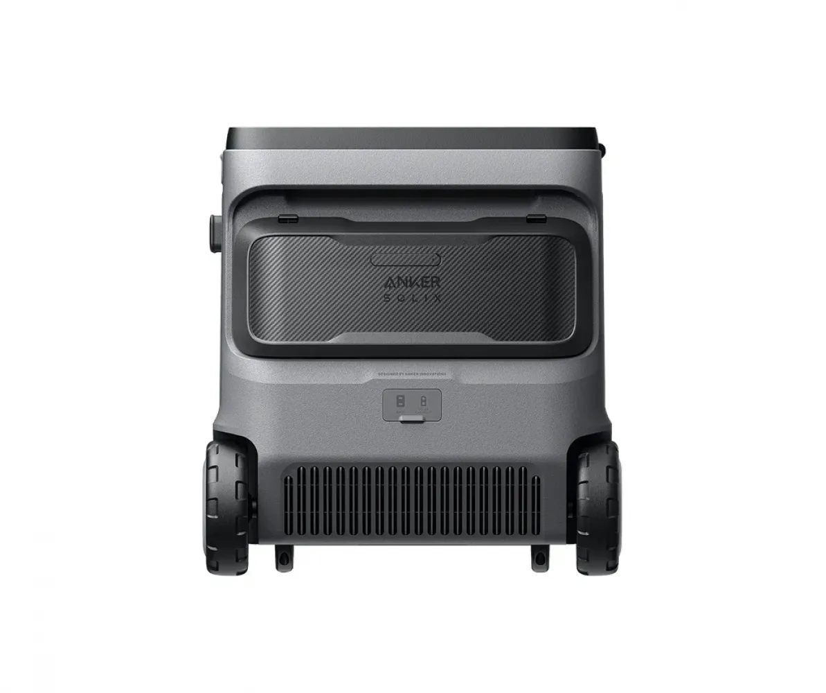 Anker SOLIX EverFrost 2 23L Rückseite mit Akku-Schacht und Frostflow-Lüftungsgitter