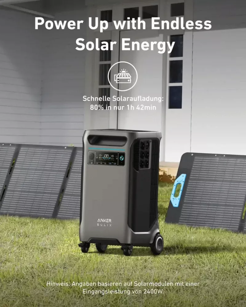 3,8 kWh Anker SOLIX F3800 Off-Grid Backup Set 800W PV-Power 3,8 kWh Anker SOLIX F3800 Off-Grid Backup Set 800W PV-Power