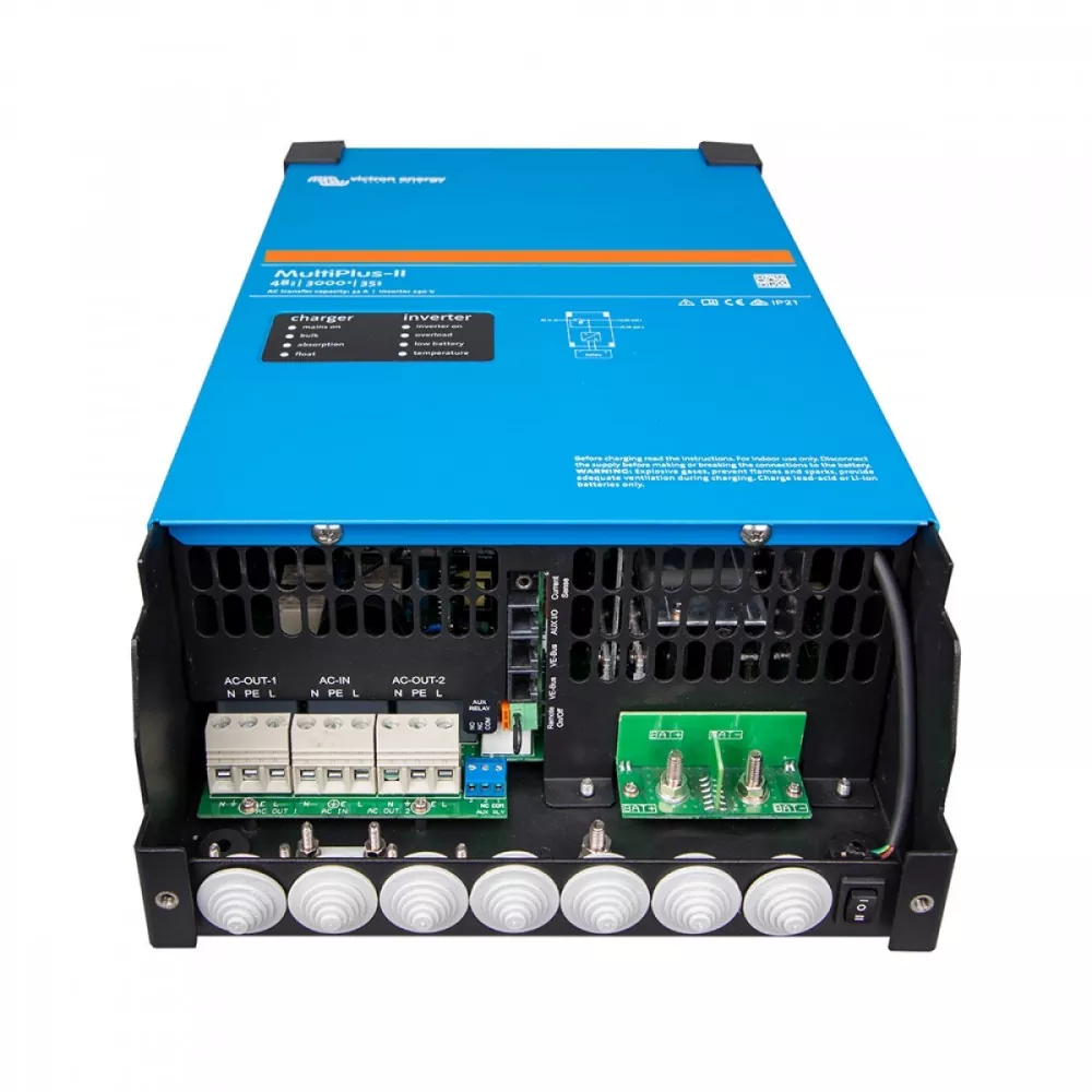 Anschlüsse Victron MultiPlus-II 48/3000/35-32 Sinus Wechselrichter 48V-230V Anschlüsse Victron MultiPlus-II 48/3000/35-32 Sinus Wechselrichter 48V-230V