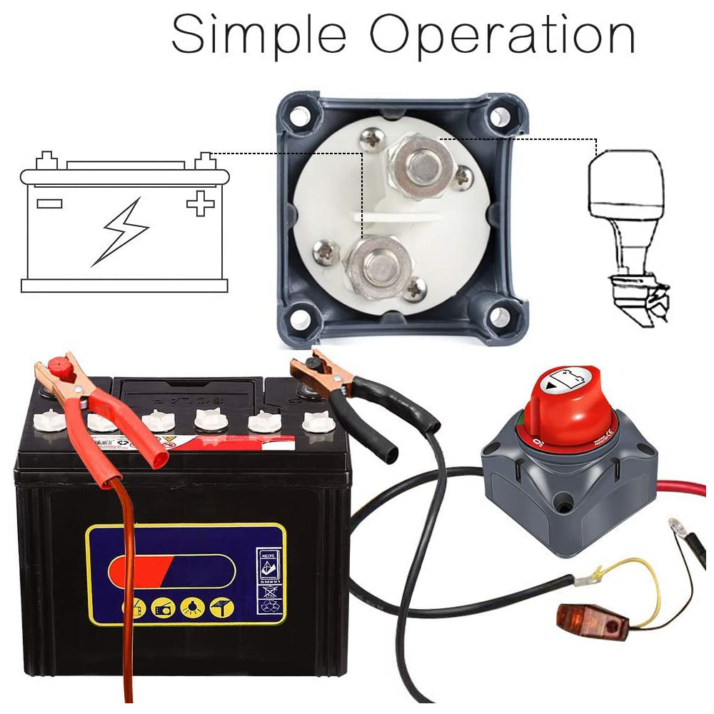 Anschluss Batterietrennschalter 12V-24V 275A M10 Schraubanschluss