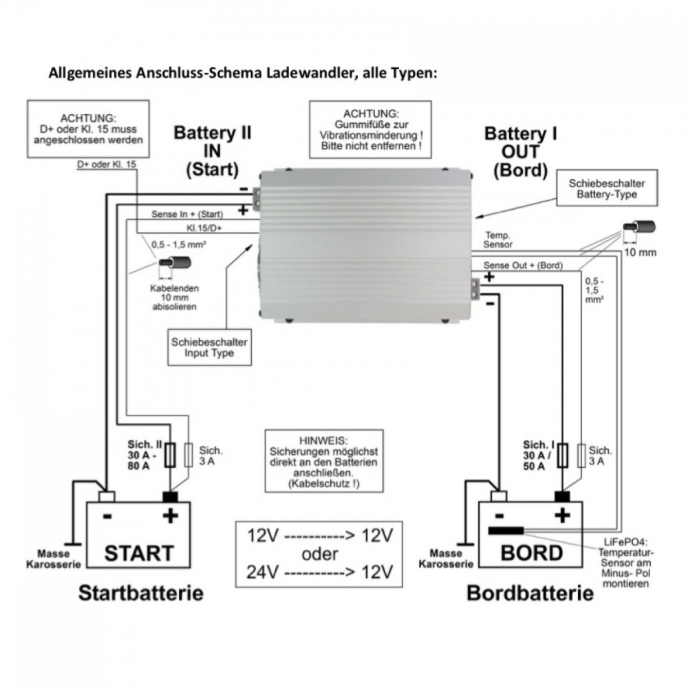 Anschlussschema B2B Ladewandler Anschlussschema B2B Ladewandler