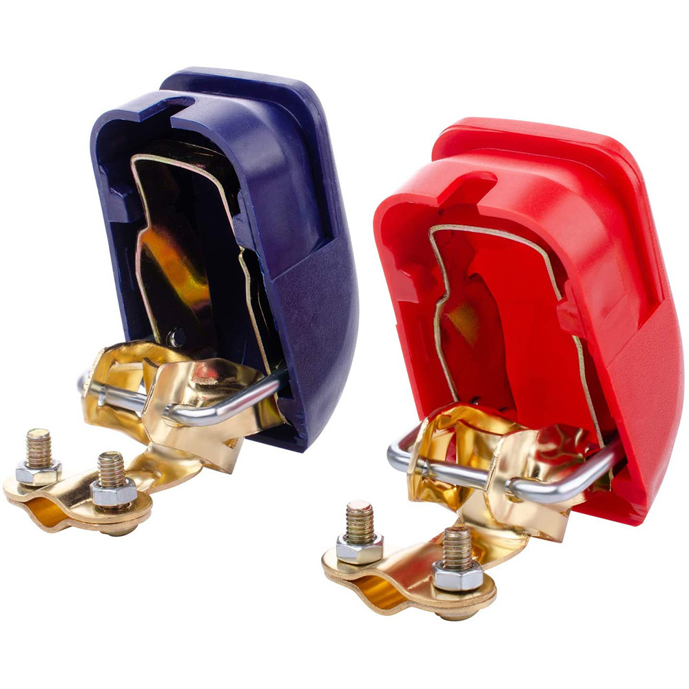 geöffnet Batterieschnellklemme Set Batteriepol Schnellverbinder Plus Minus