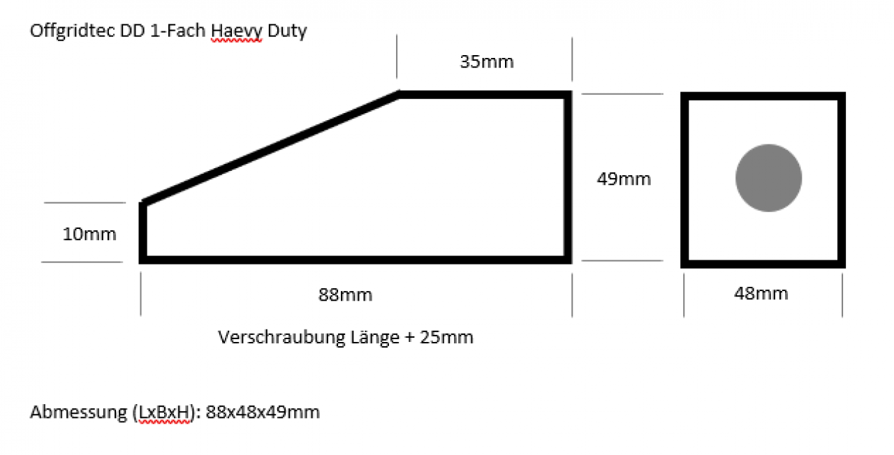 Abmessungen Dachdurchührung heavy duty 1-fach Abmessungen Dachdurchührung heavy duty 1-fach