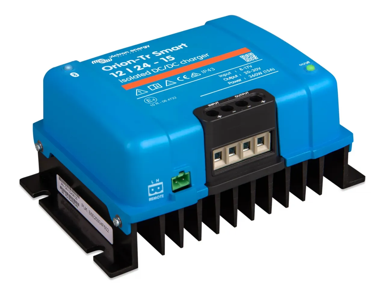Victron Orion-Tr Smart 12/24-15 isoliertes DC-DC Ladegeraet Ansicht schraeg von rechts