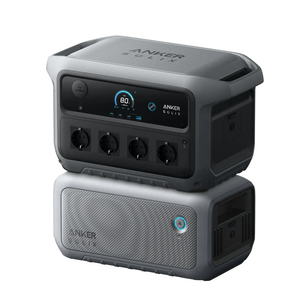 Anker SOLIX BP2000 Gen 2 unter der C2000 Gen 2 gestapelt – 4096 Wh Komplettsystem
