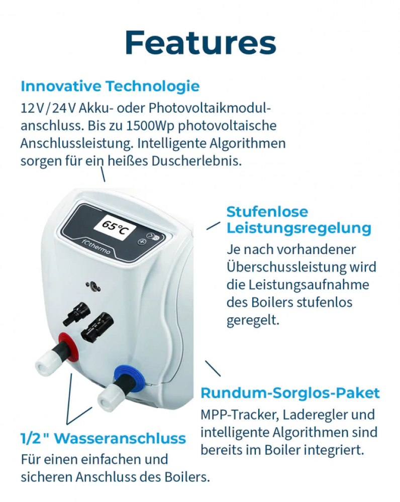 10l Fothermo Photovoltaischer Caravan Boiler - Warmwasserbereiter 10l Fothermo Photovoltaischer Caravan Boiler - Warmwasserbereiter