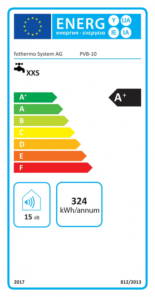 Energielabel Fothermo 10l PV-Boiler Caravan Energielabel Fothermo 10l PV-Boiler Caravan