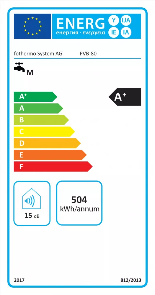 Energielabel 80l Fothermo PV-Boiler