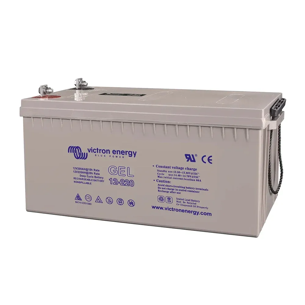 Victron Gel 220Ah – Seitenansicht rechts mit Typenaufdruck