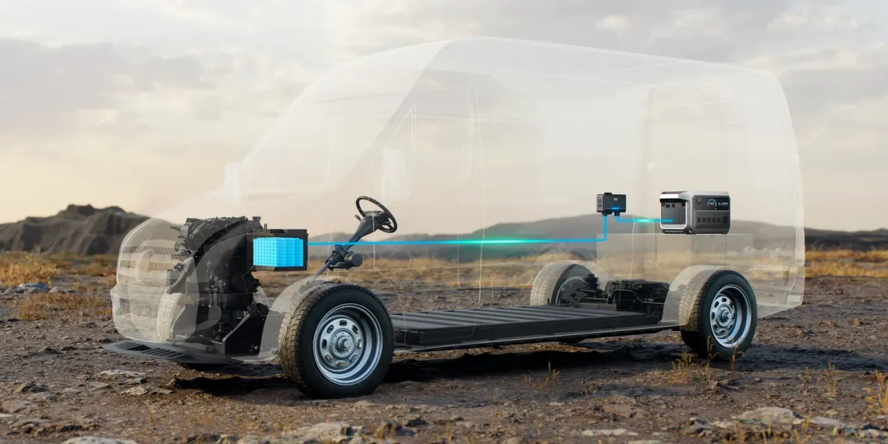 Anker SOLIX Alternator Charger Einbau Wohnmobil stehend Felslandschaft Offroad | Alternator Charger – Offroad-Einsatz