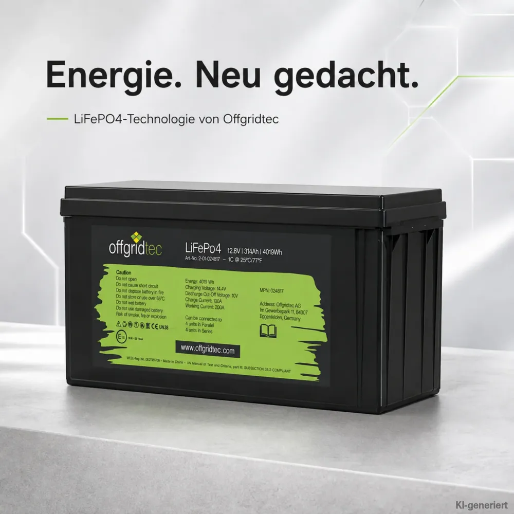 LiFePO4 Akku 12V 314Ah Offgridtec Lithium-Eisenphosphat-Akku im Produktumfeld