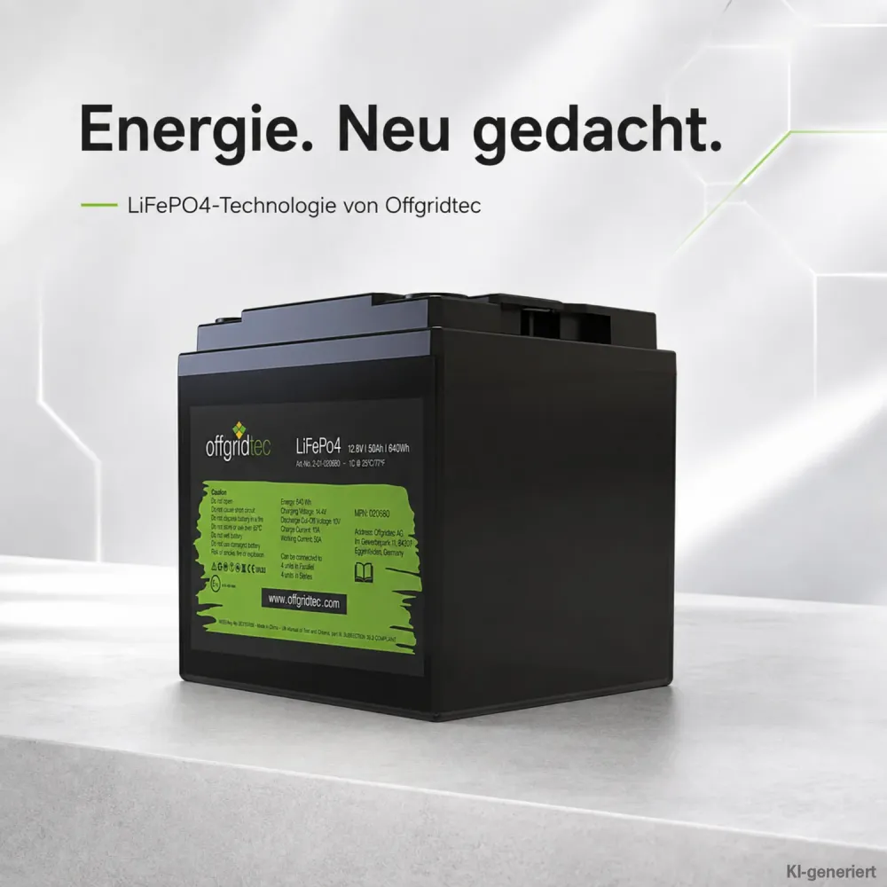 LiFePO4 Akku 12V 50Ah Offgridtec Lithium-Eisenphosphat-Akku im Produktumfeld