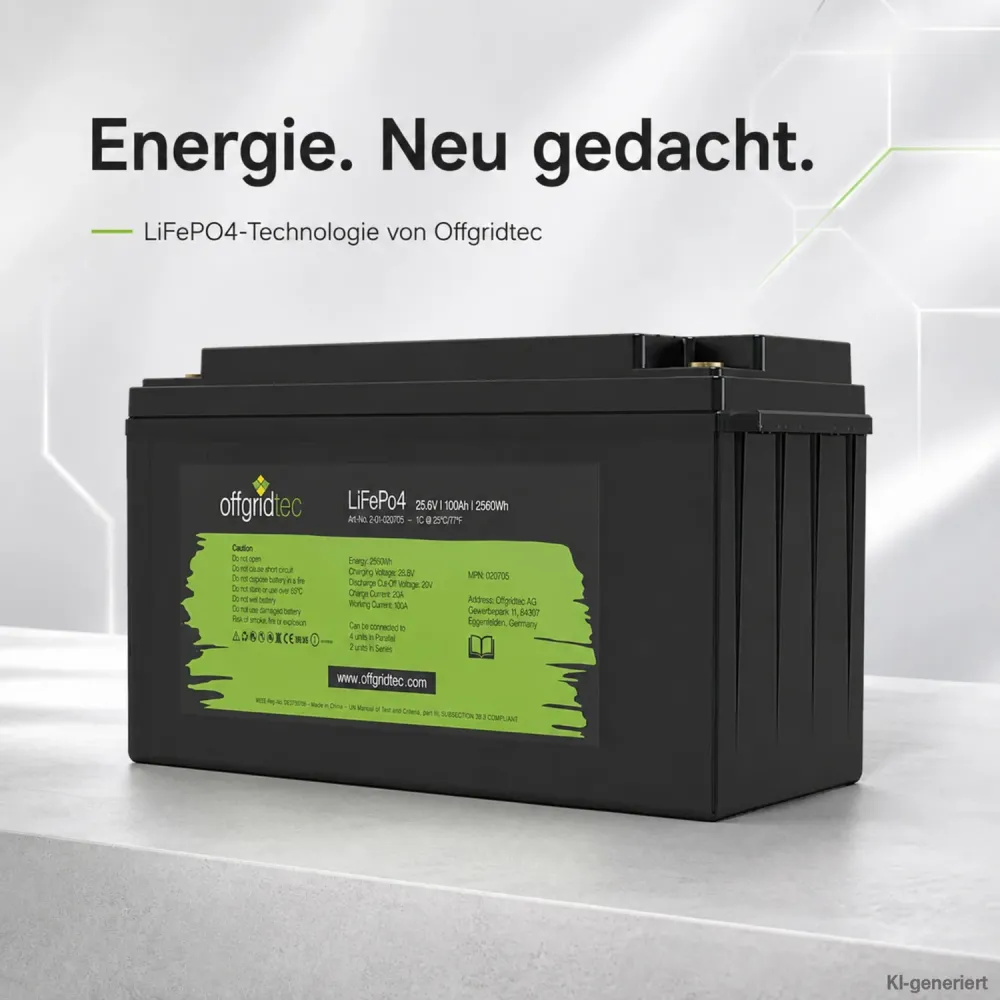 LiFePO4 Akku 24V 100Ah Offgridtec Lithium-Eisenphosphat-Akku im Produktumfeld